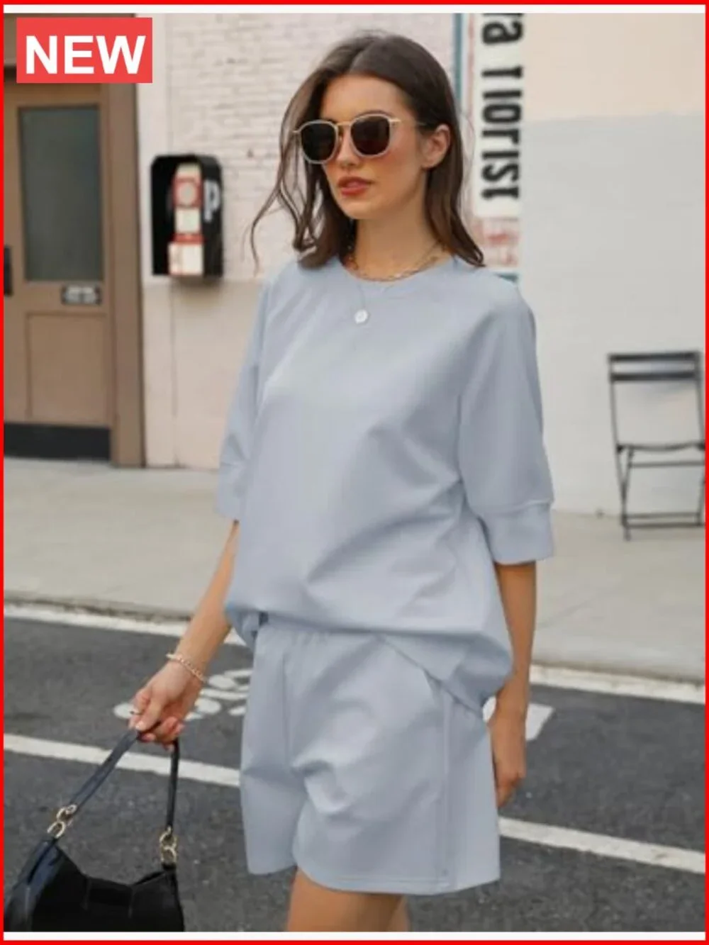 2 Piece Lounge Set: Short Sleeve Top & Shorts, Loungewear Matching Outfit